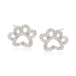Ross Simons .15 ct. Diamond Paw Print Earrings